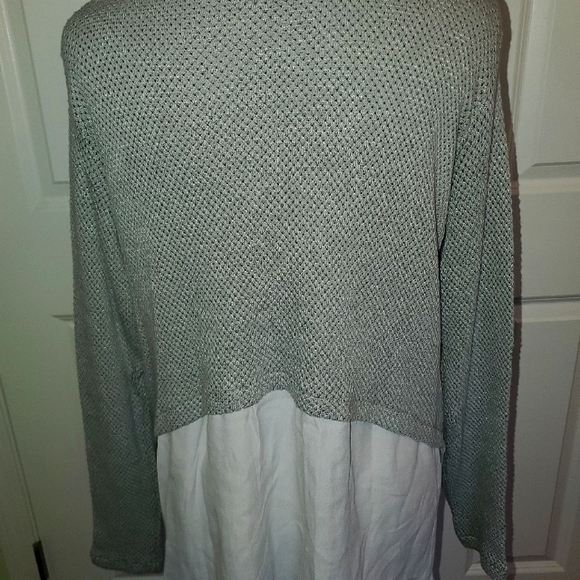 Zara WB Collection Womens Gray L Combination Long Sleeve Knit Sweater Shirt - Picture 1 of 4